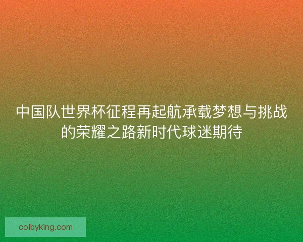 中国队世界杯征程再起航承载梦想与挑战的荣耀之路新时代球迷期待
