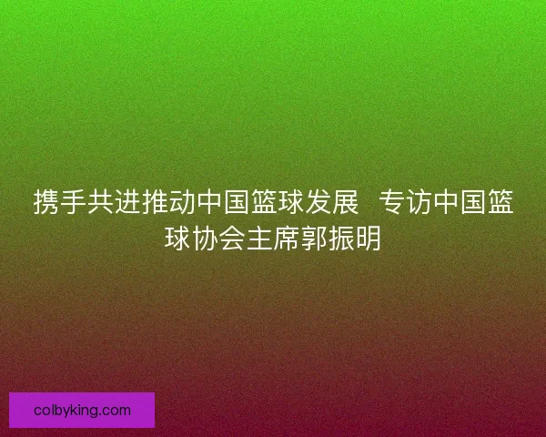 携手共进推动中国篮球发展  专访中国篮球协会主席郭振明